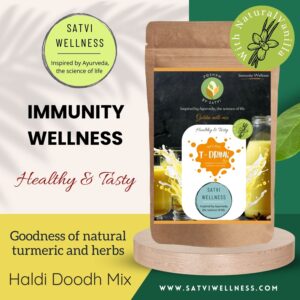 Immunity Wellness Golden Milk Mix |Turmeric Milk Mix Satvi T Drink Haldi Doodh Milk Masala Turmeric Latte